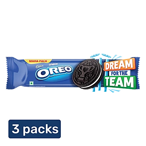 cadbury oreo vanilla flavour creme sandwich biscuit, 3x125.25 g (multipack)