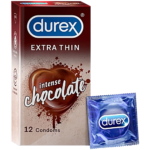 durex extra thin condoms intense chocolate flavoured, 12 pcs pouch