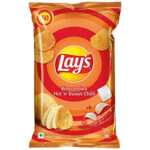 lay's west indies hot n sweet potato chips crispy chips & snacks (90g)