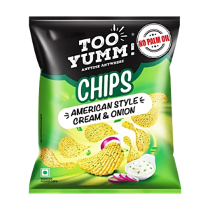 too yumm! american style cream & onion potato chips, 82 g