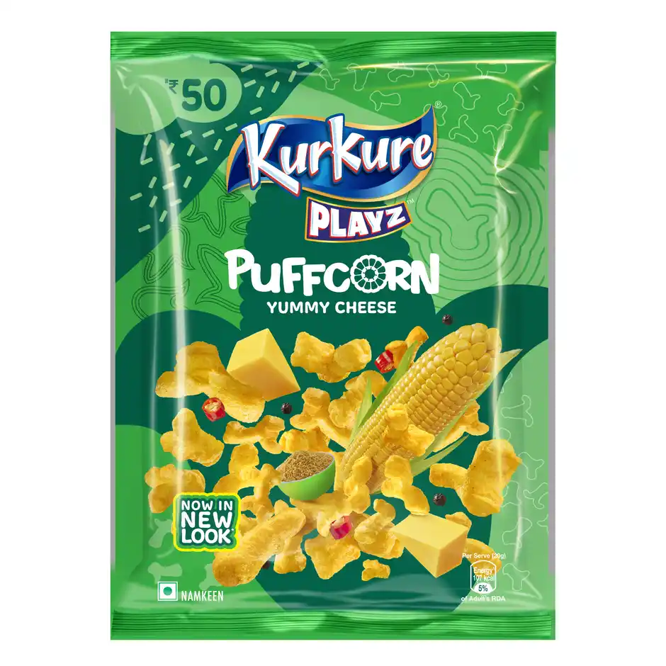 kurkure playz puffcorn yummy cheese | cheesy & crunchy (84g)