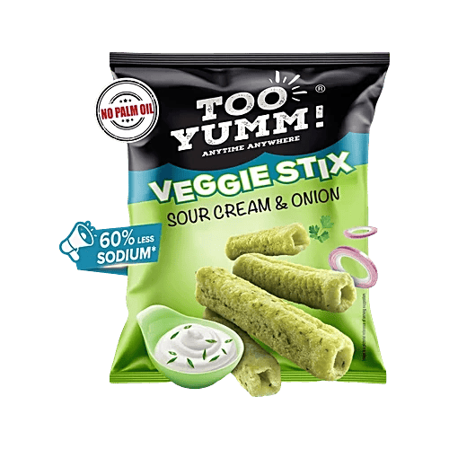 too yumm! sour cream & onion veggie stix, 75 g