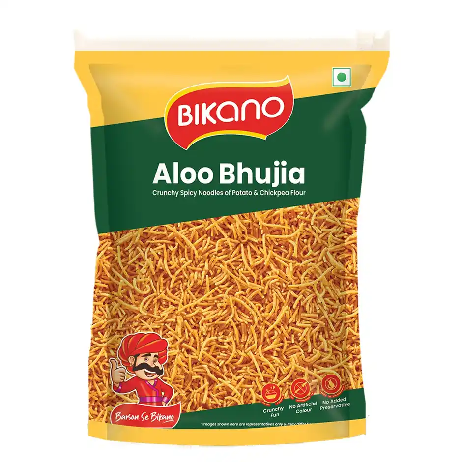 bikano aloo bhujia | crunchy and spicy aloo bhujia snack | perfect tea time namkeen (400g)