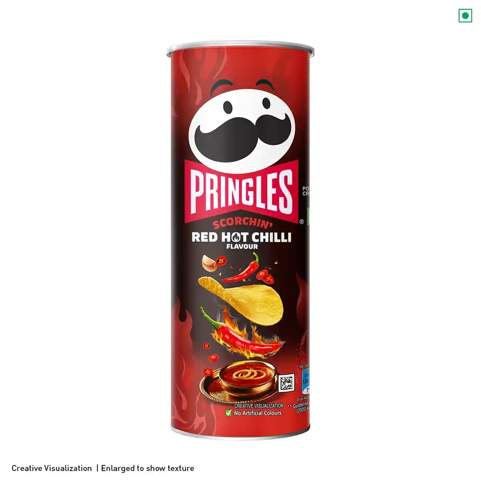 pringles scorchin red hot chilli | spicy & crispy