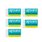 apsara non dust eraser smooth and clean erasing | pack of 5