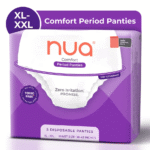 nua comfort disposable period panties xl xxl | ultra absorbent | pack of 5 panties
