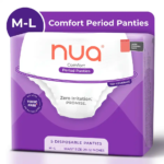nua comfort disposable period panties m l | ultra absorbent | pack of 5 panties