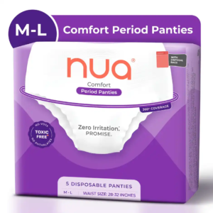 nua comfort disposable period panties m l | ultra absorbent | pack of 5 panties