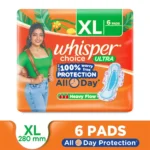 whisper choice ultra xl sanitary pads (6pcs)