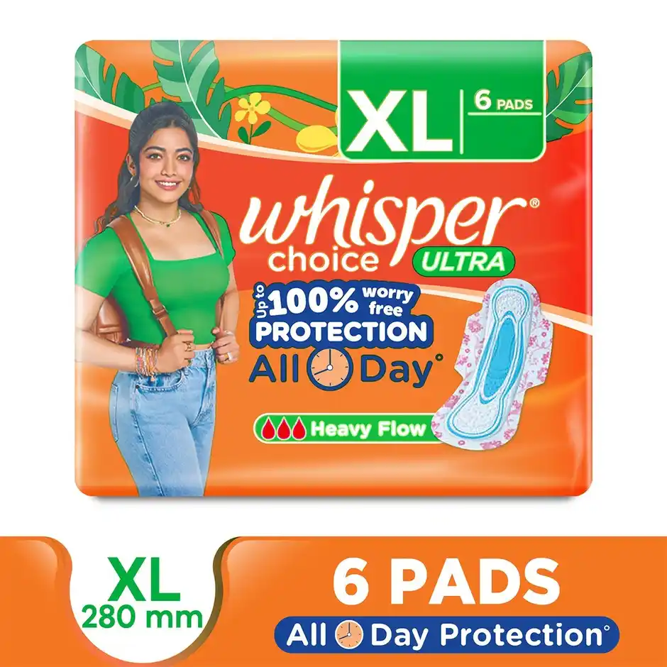 whisper choice ultra xl sanitary pads (6pcs)