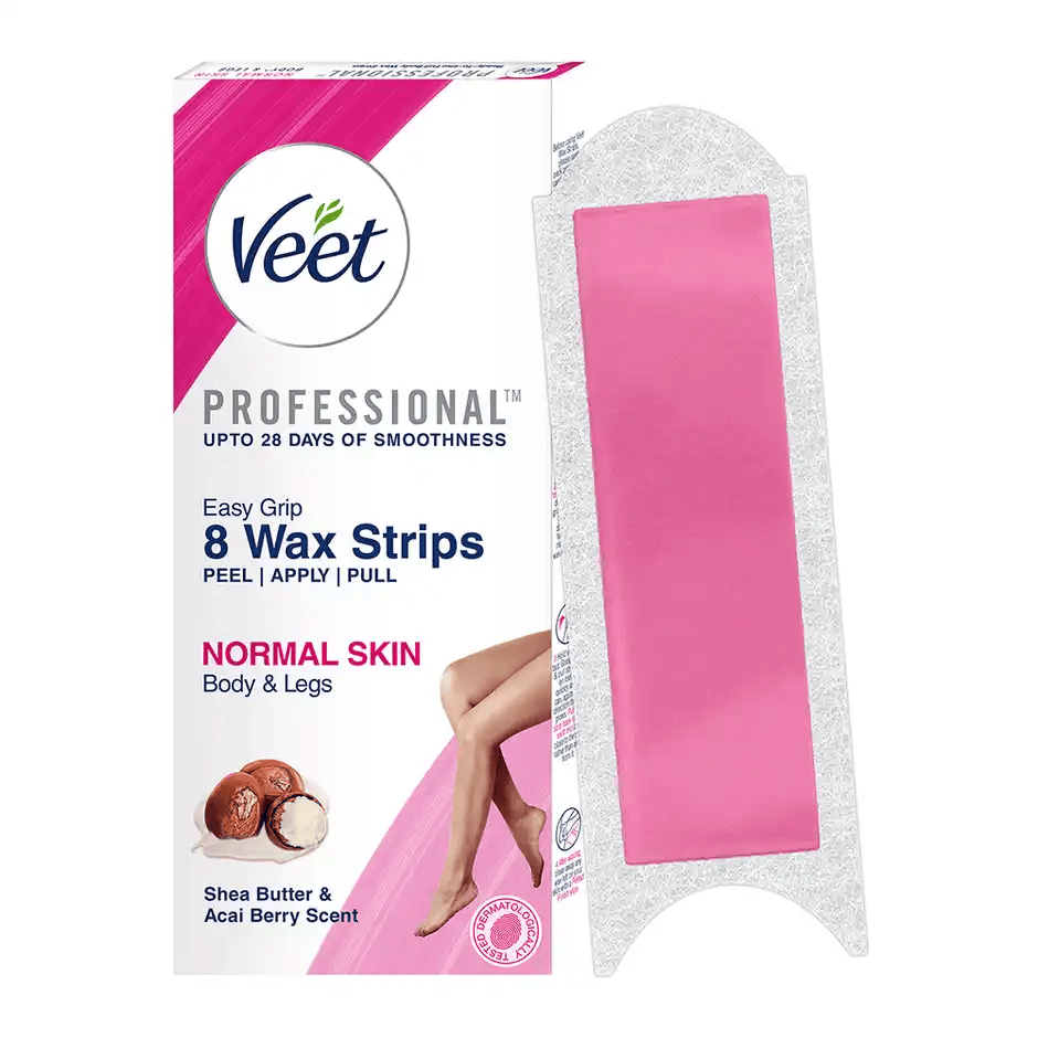 veet professional waxing strips kit for normal skin | 8 strips